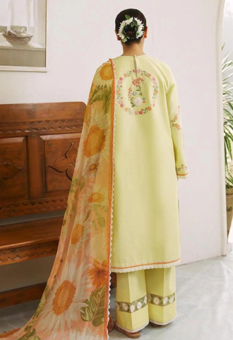 3 Piece Women's Unstitched Lawn Embroidered Suit