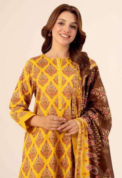 3 Piece Women's Unstitched Lawn Printed Suit