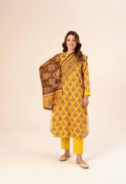 3 Piece Women's Unstitched Lawn Printed Suit