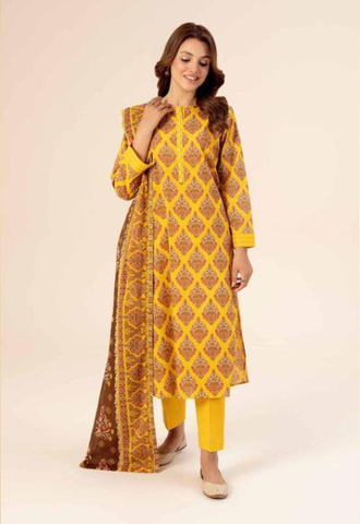 3 Piece Women's Unstitched Lawn Printed Suit